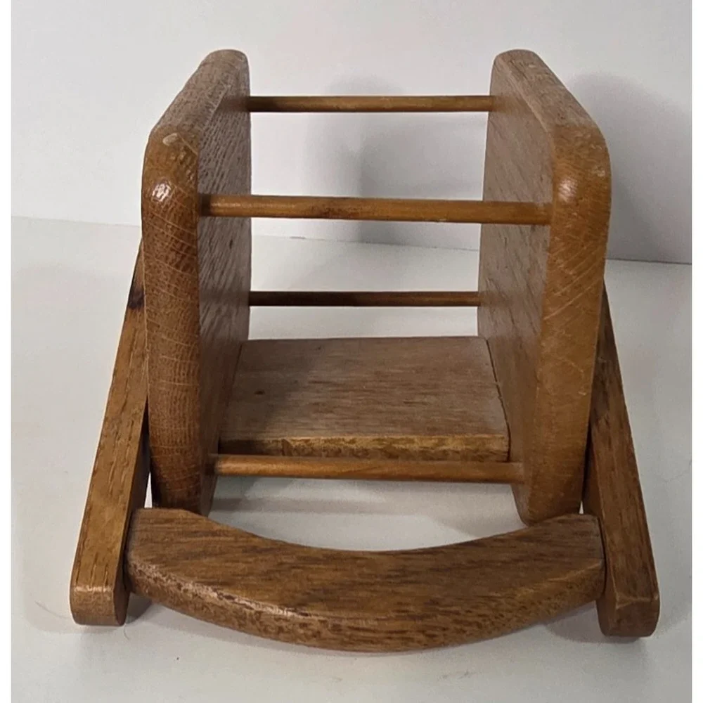 Vintage Wooden Self Leveling Condiment Spice Holder Gimbal Table Caddy